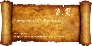 Maracskó Rebeka névjegykártya